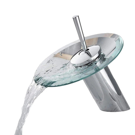 Padmore Bathroom Faucet Modern Style Bathroom Hot & Cold Round Glass Waterfall Tap