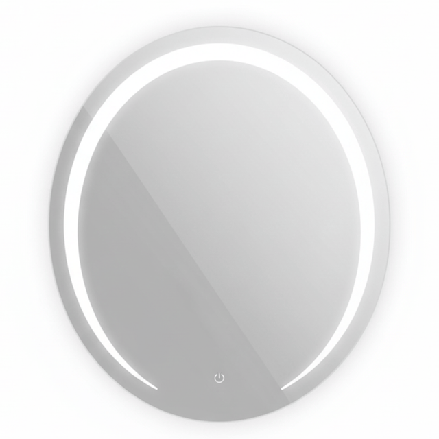 Padmore Bathroom Mirrors Moon-Shaped Touch Screen LED Mirror 60x60cm