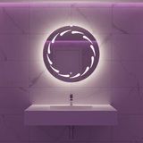 Padmore Bathroom Vanity & Cabinets Round Led Touch Screen Bathroom Mirror 50cm x 50cm