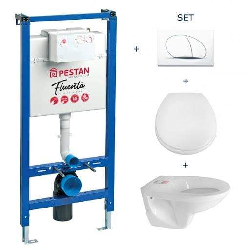 Pestan Toilet & Urinal Pestan Fluenta Concealed Flushing Cistern With Basic Wall Hung Water Closet