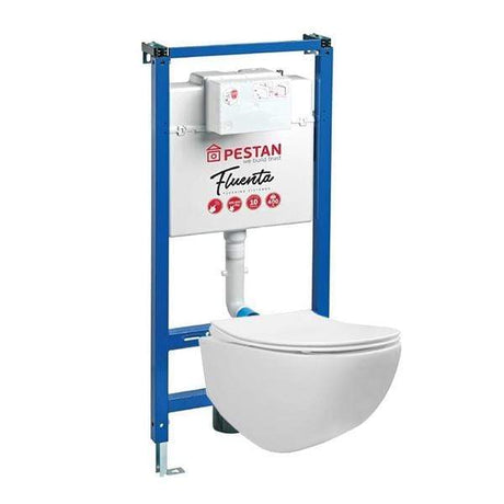 Pestan Toilet & Urinal Pestan Fluenta Concealed Flushing Cistern With Rimless Wall Hung Water Closet