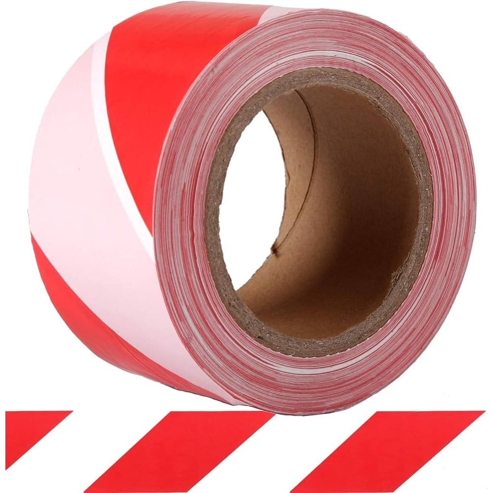 PPE Adhesives & Tapes Caution Red & White Warning Tape 6"