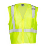 PPE Safety Clothing Lime Green Zipped Reflective Safety Vest With Pocket