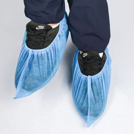 PPE Janitorial & Cleaning Non-Woven 100-pieces Blue Disposable Shoe Cover