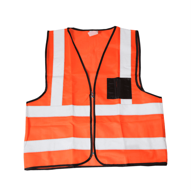 PPE Safety Clothing Orange Reflective Safety Vest With ID Pouch