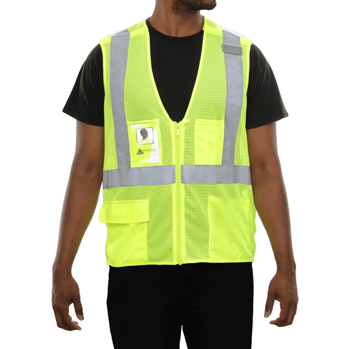 PPE Safety Clothing Orange Reflective Safety Vest With ID Pouch