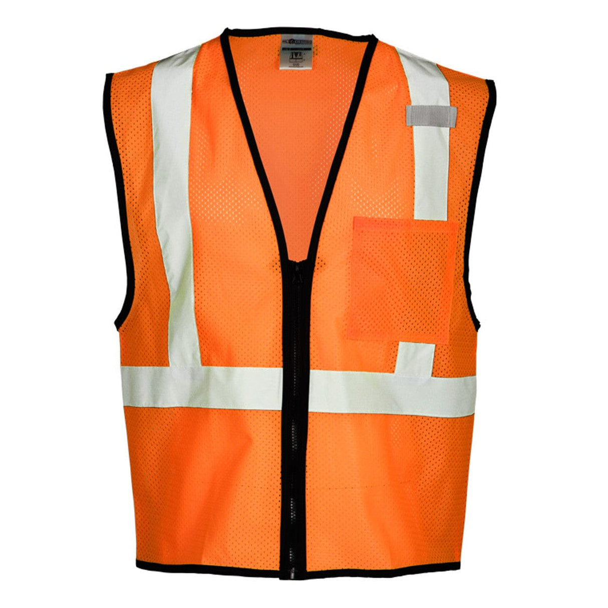 PPE Safety Clothing Orange Zipped Reflective Safety Vest With Pocket