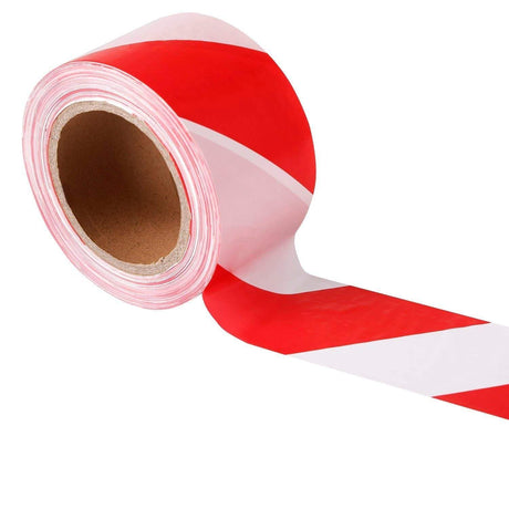 PPE Adhesives & Tapes Red & White Warning Safety Tape - 60mm X 400m