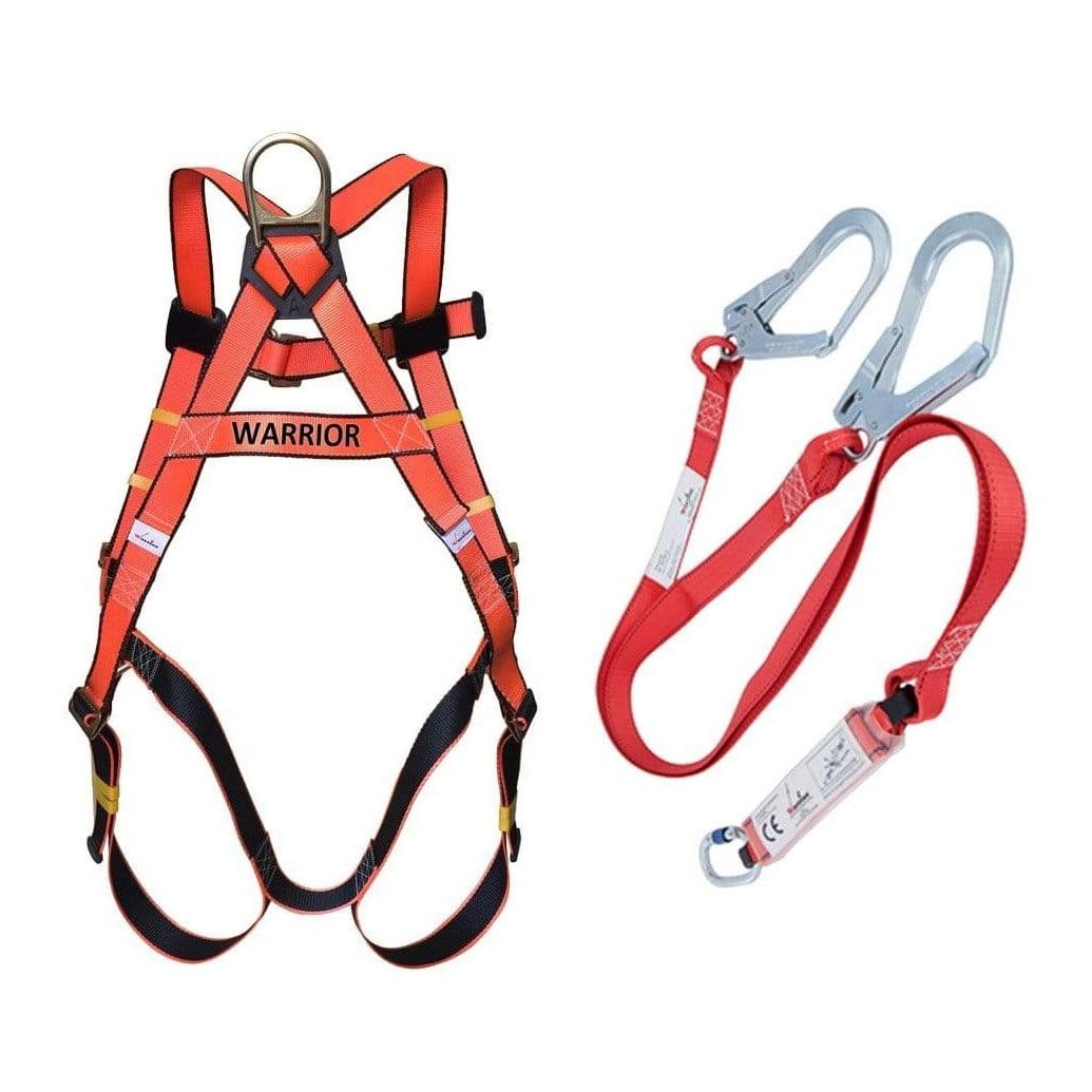 PPE Specialty Safety Equipment Safety Harness With Double Lanyard & Shock Absorber