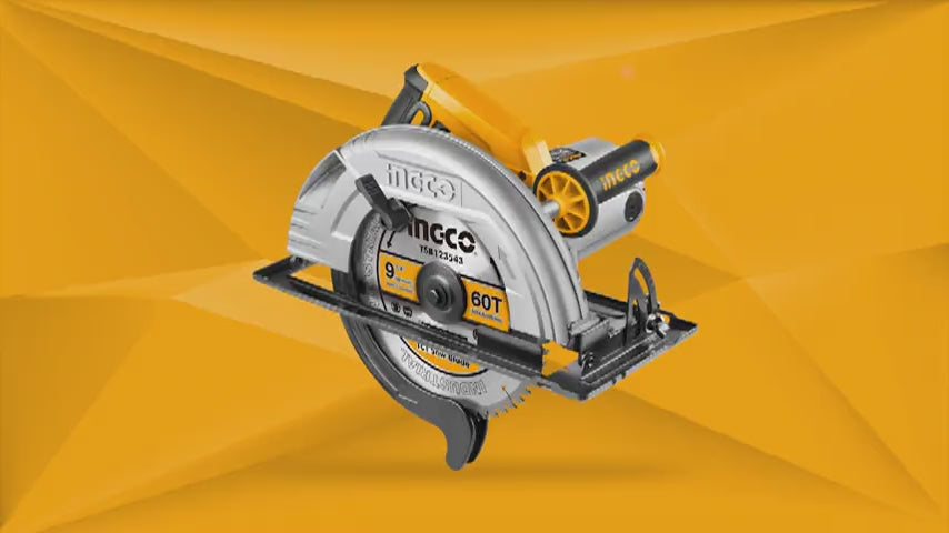 Ingco 9" Circular Saw 2200W with Adjustable Depth & Bevel Cutting - CS2358