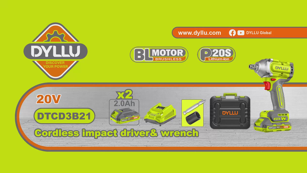 Dyllu Cordless Impact Wrench And Driver - DTCD3B21