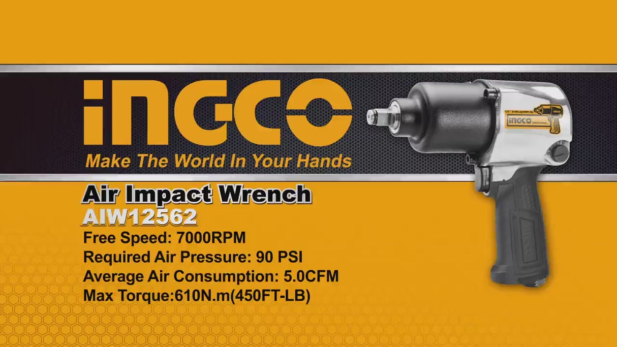 Ingco ½″ Air impact Wrench - AIW12562
