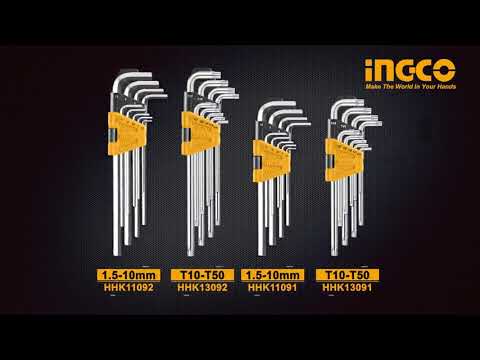 Ingco 9-Piece Extra Long Arm Hex Key Set – HHK11092