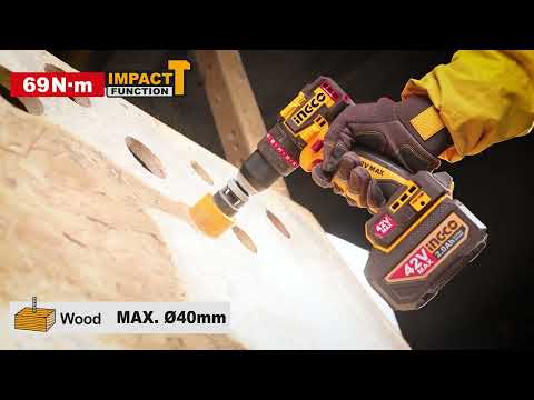 Ingco Lithium-Ion Cordless Compact Brushless Impact Drill 42V - CIDLI426981