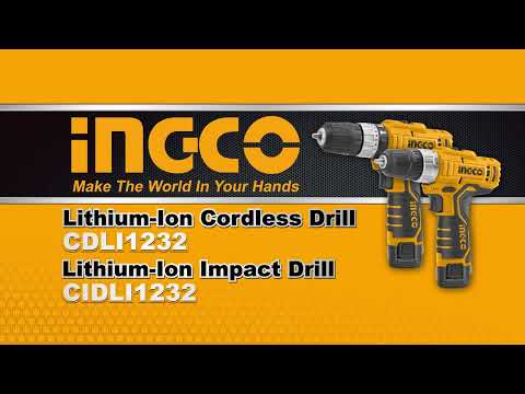 Ingco Lithium-Ion Cordless Hammer Impact Drill 12V - CIDLI1232