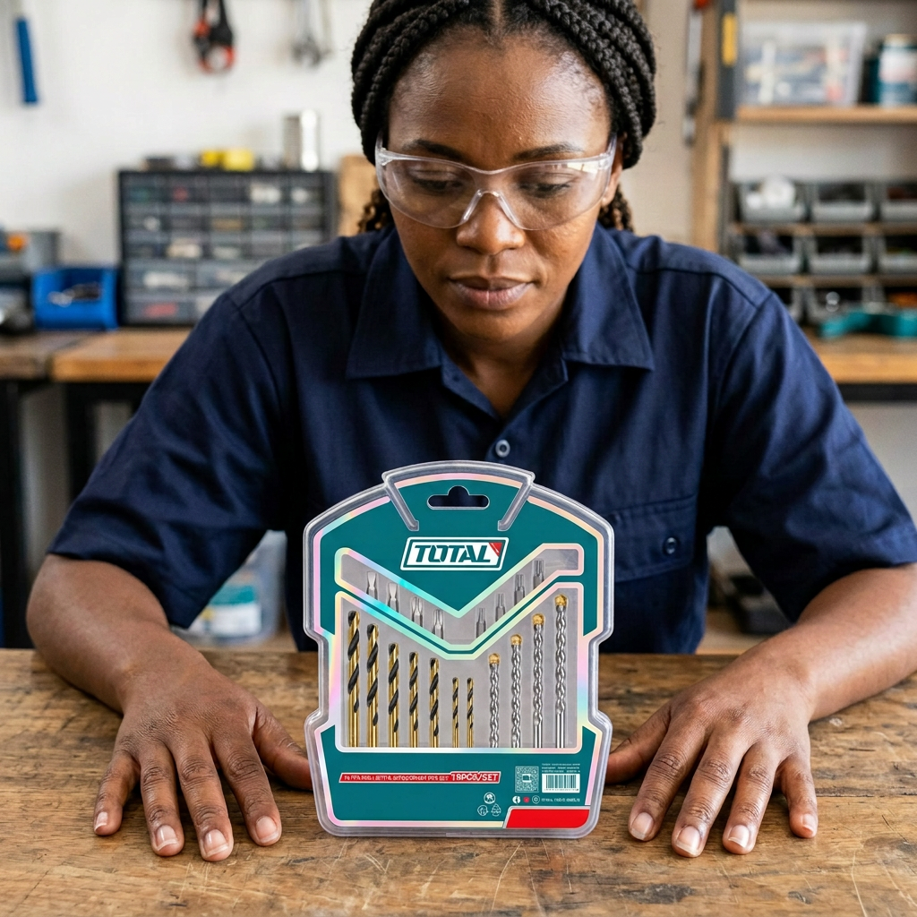 Professional technician with the Total 19-piece bit set