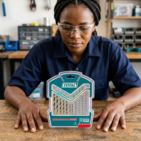 Professional technician with the Total 19-piece bit set
