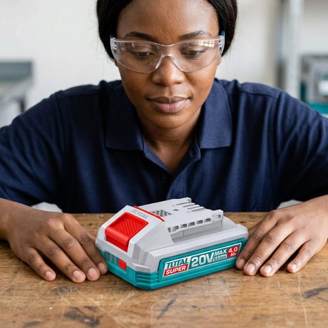 Professional technician with the Total TFBLI2123 battery