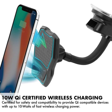 Promate Power & Charging Accessories Promate 10W Qi Magnetic Wireless Car Charging Mount - AuraMount-3