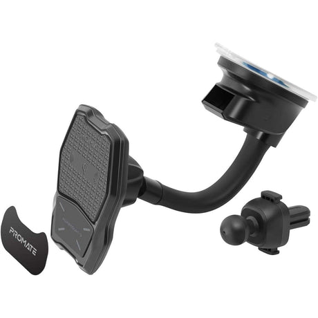Promate Power & Charging Accessories Promate 10W Qi Magnetic Wireless Car Charging Mount - AuraMount-3