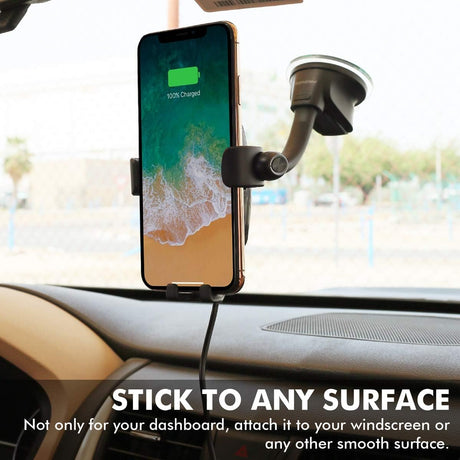 Promate Power & Charging Accessories Promate 10W Qi Wireless Car Charger Phone Mount with Auto Clamp - AuraMount-BT