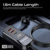 Promate Power & Charging Accessories Promate 120W RapidCharge™ Car Charger with Multi-Port Backseat Charging Hub - Gearhub-120W