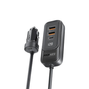 Promate Power & Charging Accessories Promate 120W RapidCharge™ Car Charger with Multi-Port Backseat Charging Hub - Gearhub-120W