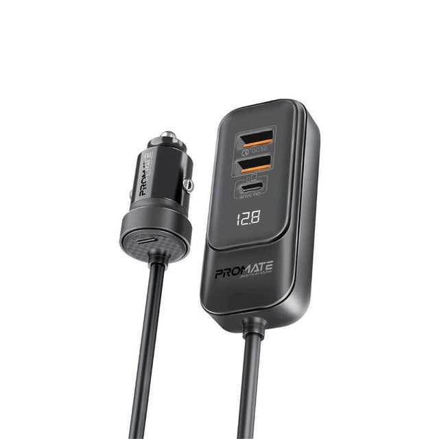 Promate Power & Charging Accessories Promate 120W RapidCharge™ Car Charger with Multi-Port Backseat Charging Hub - Gearhub-120W