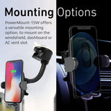 Promate Power & Charging Accessories Promate 15W Smart Sensor Car Wireless Charger - PowerMount-15W