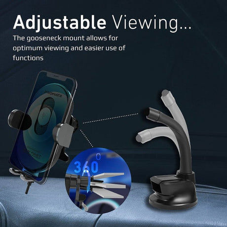 Promate Power & Charging Accessories Promate 15W Smart Sensor Car Wireless Charger - PowerMount-15W