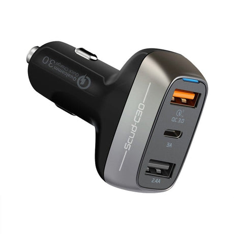 Promate Power & Charging Accessories Promate 30W Car Charger with QC3.0 and 3A USB-C Port - Scud-30