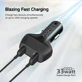 Promate Power & Charging Accessories Promate 33W High Speed Dual USB Car Charger - DriveGear-33