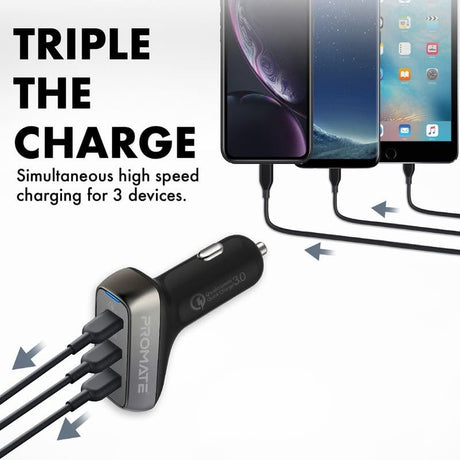 Promate Power & Charging Accessories Promate 35W Qualcomm QC3.0 with 3 USB Ports - Scud-35