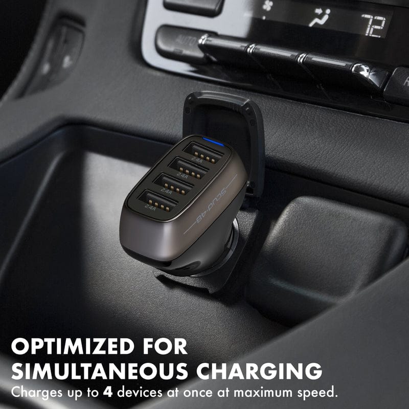 Promate Power & Charging Accessories Promate 48W Fast Charging 4-Port Rapid USB Car Charger - Scud-48