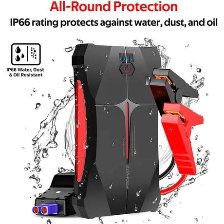 Promate Auto Battery Accessories Promate 800A/12V Car Jump Starter with 10000mAh Power Bank - SparkTank-10