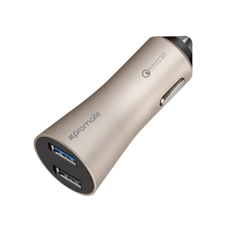 Promate Power & Charging Accessories Promate Fast 3.0 Dual USB Port Car Charger - Robust-QC3