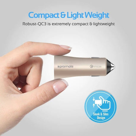 Promate Power & Charging Accessories Promate Fast 3.0 Dual USB Port Car Charger - Robust-QC3