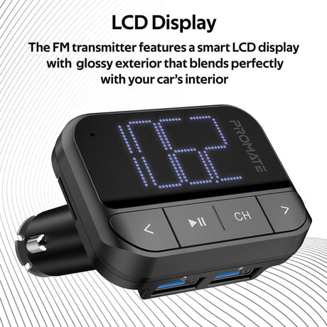 Promate Audio & Entertainment Promate In-Car FM Transmitter with Dual USB Ports - EzFM-2