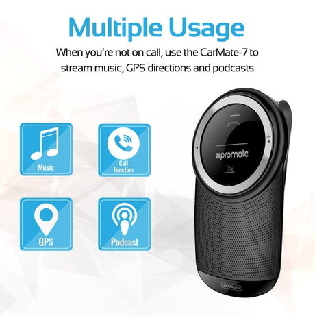 Promate Audio & Entertainment Promate Smart Wireless Handsfree Car Kit - CarMate-7
