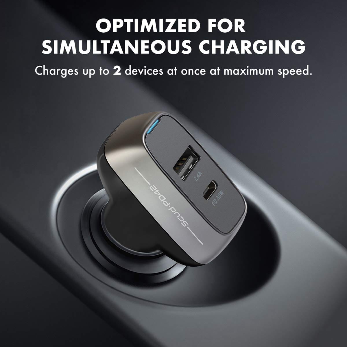 Promate Power & Charging Accessories Promate Ultra-Fast 42W Type-C Power Delivery Car Lighter Adapter - Scud-PD42