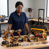 Remade image 4 showing a professional technician with the Ingco six-tool kit
