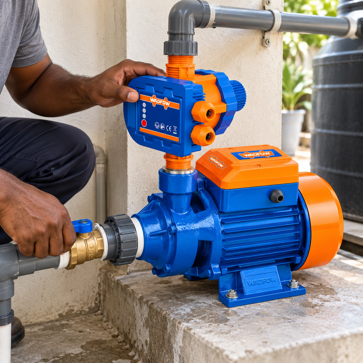 Wadfow Standard Home Water Pressure System 1HP + Automatic Control | Supply Master Complete