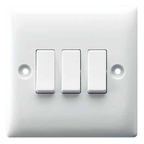 RR Switches & Sockets Click Seera 3-Gang 2-Way Switch