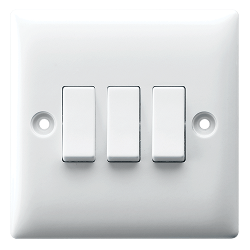 RR Switches & Sockets Click Seera 3-Gang 2-Way Switch