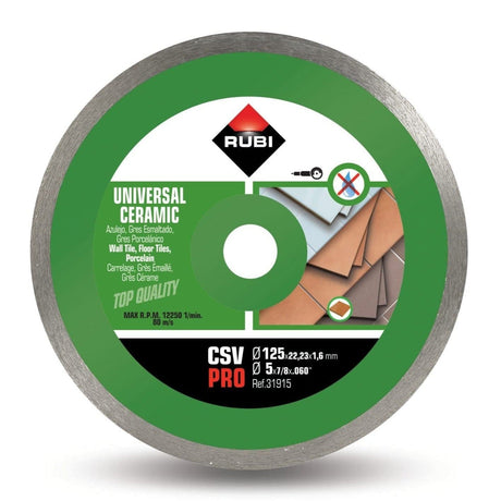 Rubi Grinding & Cutting Wheels Rubi Ceramic Tile Diamond Blade - CSV-125 PRO