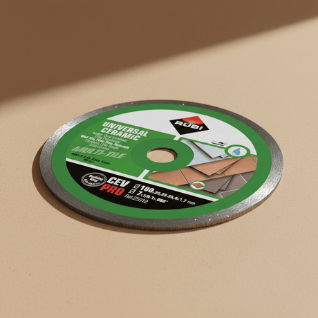 Rubi Grinding & Cutting Wheels Rubi Continuous Rim Ceramic Tile Diamond Cutting Disc 180mm - 250mm | CEV PRO Series