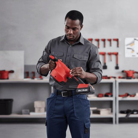 Rubi Marble & Tile Cutter Rubi RV-18 18V Lithium-Ion Cordless Tile Vibrator UK Configuration with 2.0Ah Battery & Charger - RUBI-60944