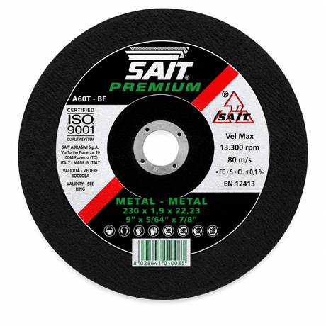 Sait Grinding & Cutting Wheels Sait 115mm A60P Inox & Metal Cutting Disc - SAITEKO-TM