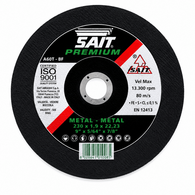 Sait Grinding & Cutting Wheels Sait 115mm A60P Inox & Metal Cutting Disc - SAITEKO-TM