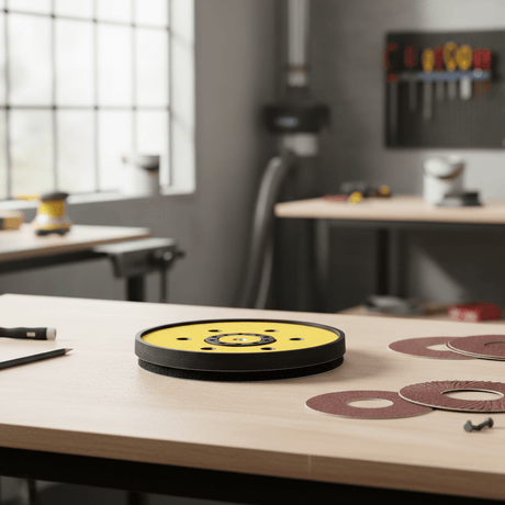 Sait Sander Sait F15 M8 Yellow Sanding Backing Pad 150mm - SAITAC-PAD-150